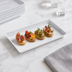 Thumbnail image #3 for American Metalcraft Naturals 12-Inch Rectangular Melamine Platter, White Marble Pattern