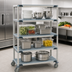 Thumbnail image #3 for MetroMax i 4-Shelf Mobile Polymer Shelving Unit with Open-Grid Shelves, 60