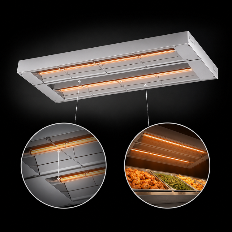 Product image #3 for Hatco Glo-Ray 60-Inch Double Infrared Strip Heater, Unlighted, Aluminum, 2.8 kW
