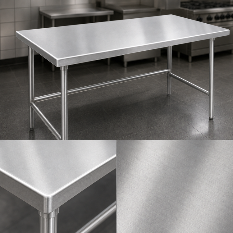 Product image #3 for Advance Tabco 108 x 36-Inch 14 Gauge 304 Stainless Steel Open Base Work Table