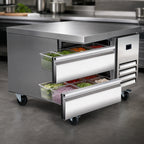 Thumbnail image #3 for Serv-Ware CB36-HC 38-Inch 2-Drawer Refrigerated Chef Base, 5.1 Cu. Ft., Stainless Steel, Self-Contained Side-Mounted Refrigeration