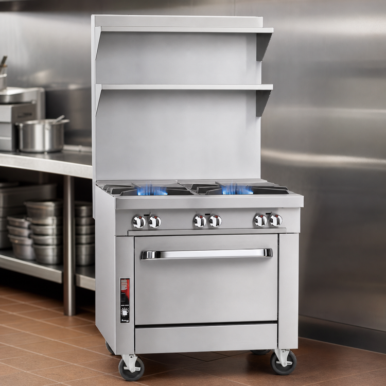 Product image #3 for Southbend Platinum 12-Inch Heavy Duty Gas Sectional Range with Cabinet Base and 2 Open Burners