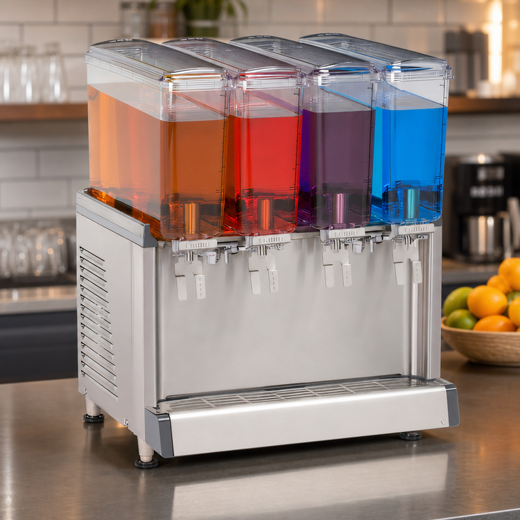 Product image #3 for Crathco Simplicity Bubbler CS-4E-16-290 R290 Mini-Quad 4-Bowl Pre-Mix Cold Beverage Dispenser, BPA-Free