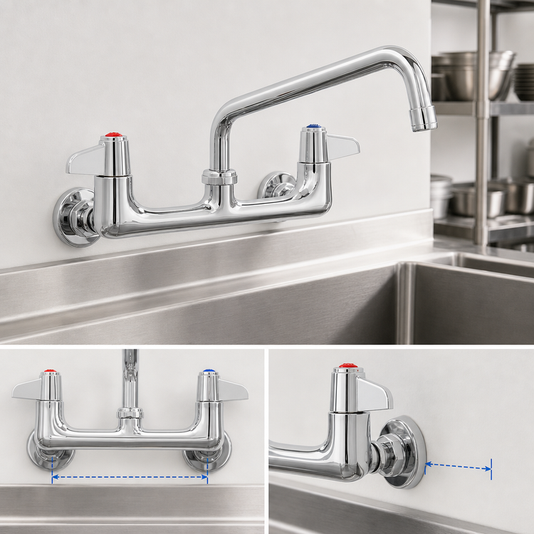 Product image #3 for Equip 8-Inch Wall Mount Mixing Faucet with 14-Inch Swing Nozzle