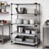 Thumbnail image #3 for Quantum Stationary Solid Stainless Steel Shelving Starter Kit, 4 Shelves, 36