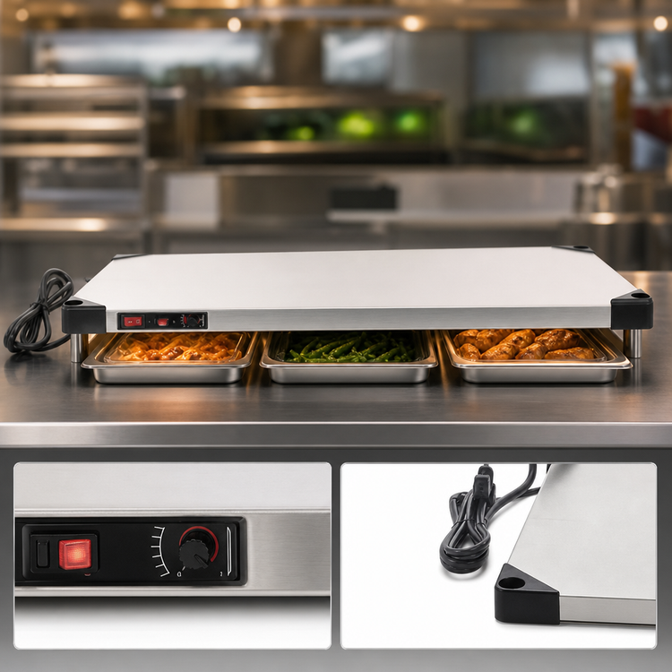 Product image #4 for Metro Super Erecta Hot 36 Inch x 18 Inch Countertop Heated Shelf, 120V, 400W, 304 Stainless Steel