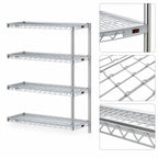 Thumbnail image #3 for Eagle Group A4-74-2172S 4-Tier Add-On Wire Shelving Unit, 72W x 21D x 74H, Stainless Steel Finish
