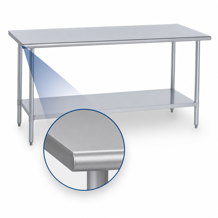 Product image #3 for Duke 144-Inch Stainless Steel Work Table with Undershelf, 30-Inch Deep, Without Backsplash