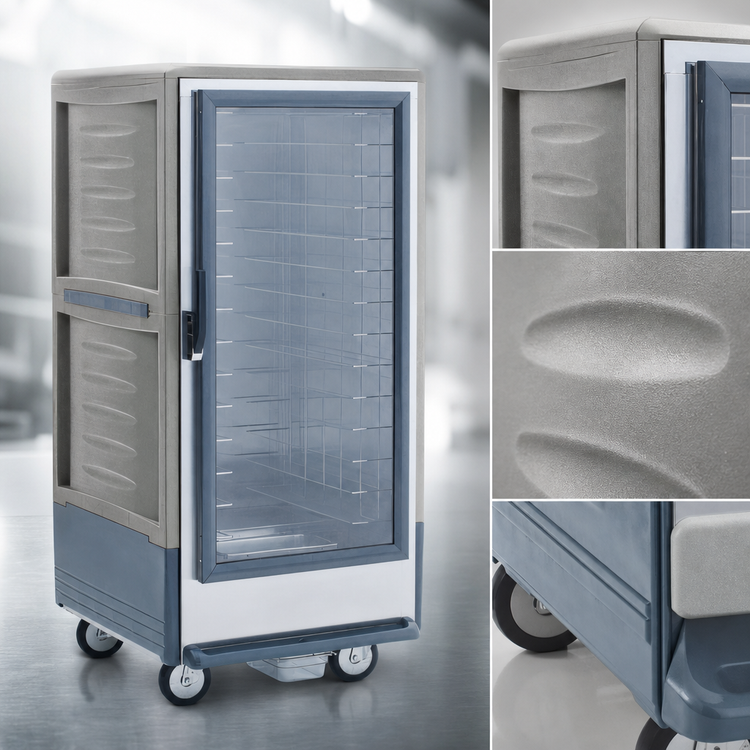 Product image #3 for Metro C5 3 Series 3/4 Height Mobile Moisture Heated Holding and Proofing Cabinet with Gray Insulation Armour and Clear Polycarbonate Door
