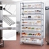 Thumbnail image #3 for Quantum 36-Inch x 18-Inch x 74-Inch Chrome-Plated Bin Wire Shelving System with 9 Shelves and 24 Clear Bins