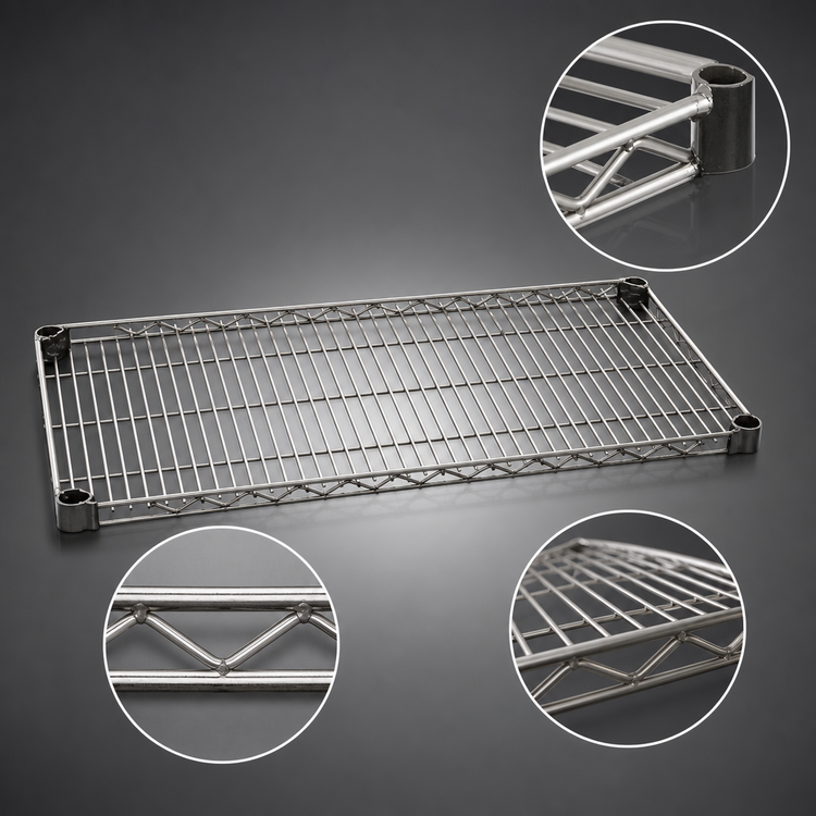 Product image #3 for Eagle Group Quad-Adjust QuadTruss Reverse Mat Wire Shelf, 36 x 24 Inches, Stainless Steel