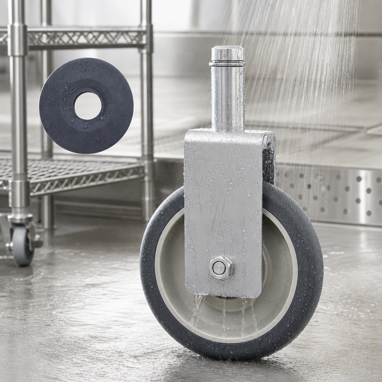 Product image #3 for Metro Super Erecta 5-Inch Rigid Cart-Washable Stem Caster with Polyurethane Wheel and Bumper