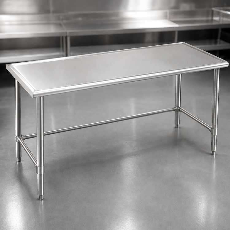 Product image #3 for Spec-Master T48120STEM Marine Series 120"W x 48"D Stainless Steel Work Table with Box Marine Edge