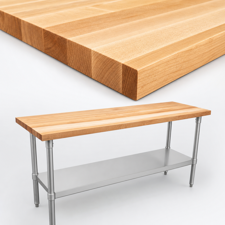Product image #3 for John Boos 48-Inch x 18-Inch Wood Top Work Table with Adjustable Undershelf