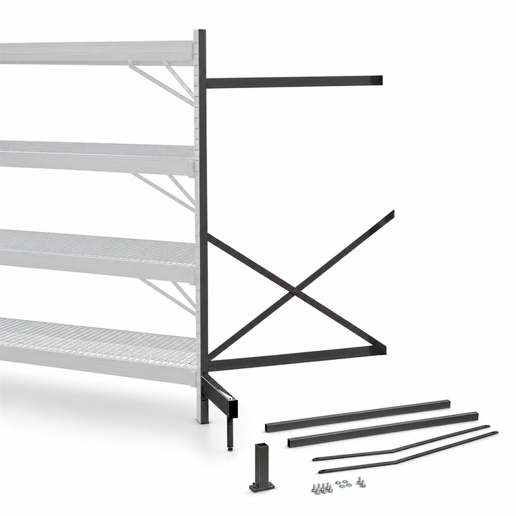 Product image #3 for Metro SmartLever 76.38 Inch High Cantilevered Shelving Add-On Unit Kit for 36 Inch W x 24 Inch D Shelves