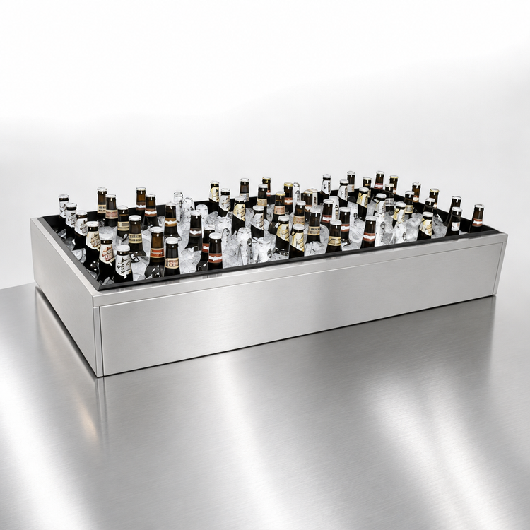 Product image #3 for Glastender Back Bar Ice Display Unit, 42 Inch x 18 Inch x 7 Inch, Stainless Steel