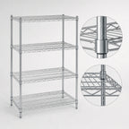 Thumbnail image #3 for Metro Super Erecta EZ1836NC-4 Stationary Chrome Wire Shelving Unit, 36"W x 18"D x 74"H, 4 Shelves