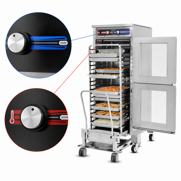 Product image #3 for FWE Clymate IQ Mobile Heated Holding Cabinet for Combi-Companion Racks, 1-Door, Stainless Steel