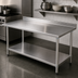 Thumbnail image #3 for Eagle Deluxe Series Stainless Steel Work Table with 4-1/2-Inch Backsplash and Undershelf, 84 x 36 Inches