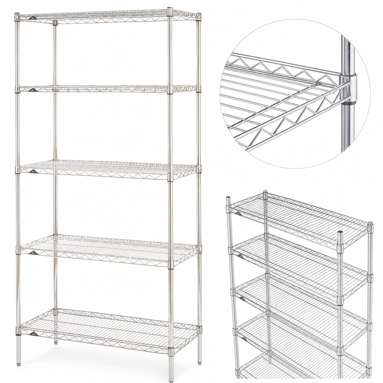 Product image #3 for Metro Super Erecta 48-Inch W x 21-Inch D x 74-Inch H 5-Shelf Wire Shelving Starter Unit, Brite Finish