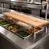 Thumbnail image #3 for John Boos 60 x 8 Inch Steam Table Cutting Board, Northern Hard Rock Maple, with Adjustable Stainless Steel Supports