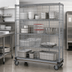 Thumbnail image #3 for Quantum Mobile Wire Enclosed Cart with 5 Shelves, 1200 lb. Capacity, 36 x 24 x 69 Inches, Chrome Plated