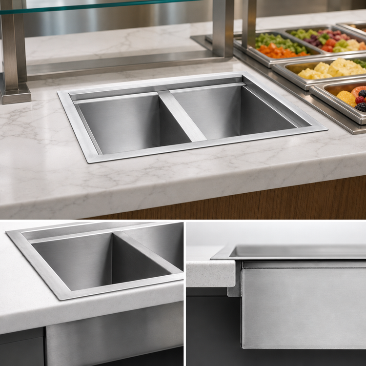 Product image #3 for Wells ICP-200 Drop-In Non-Refrigerated Ice Pan, 2-Pan Capacity