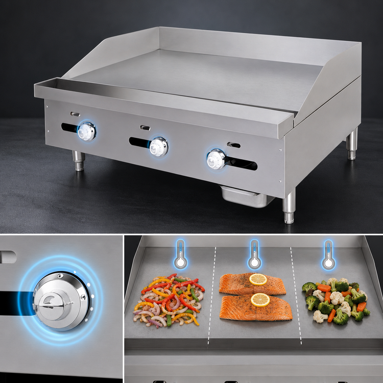 Product image #3 for Comstock-Castle FHP36-36T 36-Inch Countertop Gas Griddle with Thermostatic Controls