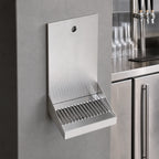 Thumbnail image #3 for Micro Matic USA DP-321D-1 Wall-Mounted Stainless Steel Drip Tray Trough with 1 Faucet Hole and 1/2 in. NPT Drain