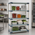 Thumbnail image #3 for MetroMax 4 Blue Open Grid Polymer Add-On Shelving Unit with 4 Shelves, 30 x 18 x 74 Inches