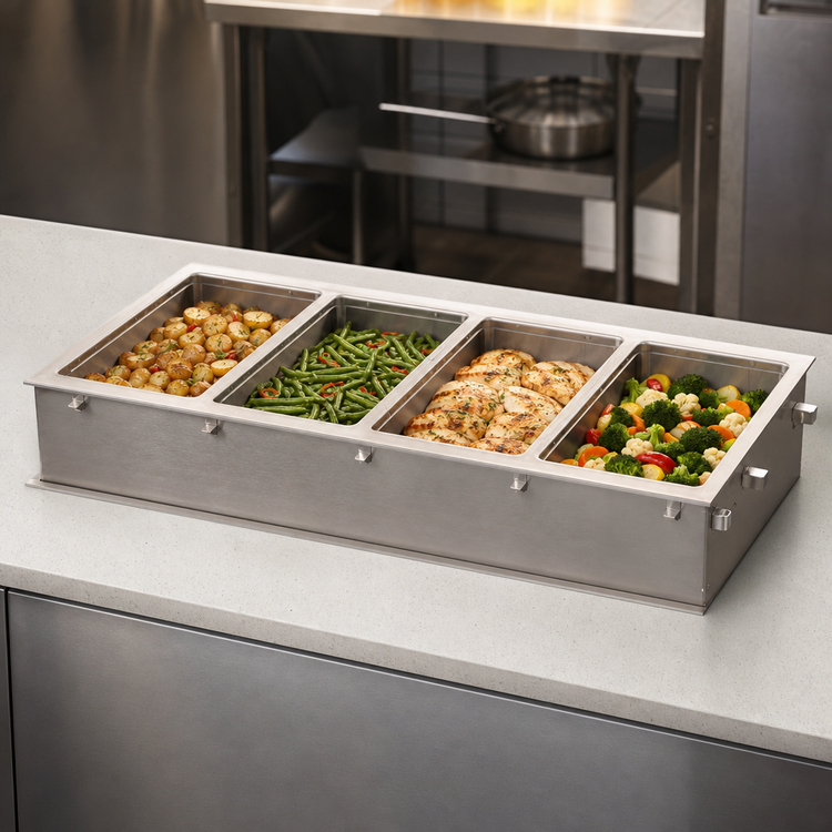 Product image #3 for Vollrath Four-Well Electric Drop-In Hot Food Well, Full-Size Pan Capacity, Wet Operation, 240V