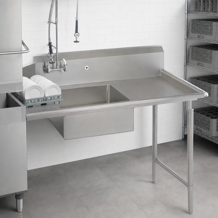 Product image #3 for John Boos Pro-Bowl Straight Soiled Dishtable with Pre-Rinse Sink Bowl, 84 Inch, Right-to-Left, 16 Gauge 300 Series Stainless Steel