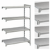 Thumbnail image #4 for Cambro Camshelving Premium 4-Shelf Solid Stationary Add-On Unit, 18 x 42 x 64 Inches, Speckled Gray