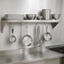 Thumbnail image #3 for BK Resources Premium Wall-Mounted T-304 Stainless Steel Pot Rack Overshelf, 84 Inch x 12 Inch