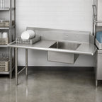 Thumbnail image #3 for John Boos Pro-Bowl SDT4-S132SBK-L Straight Soiled Dishtable, 132-Inch, Left-to-Right, 20 x 20 x 8-Inch Pre-Rinse Bowl