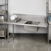 Thumbnail image #3 for John Boos Pro-Bowl Straight Soiled Dishtable with Left-to-Right Operation, 132-Inch Wide, 20 x 20 x 8 Pre-Rinse Sink Bowl