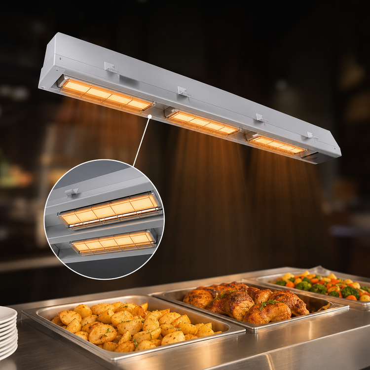 Product image #3 for Hatco Ultra-Glo 66-Inch Double Ceramic Tile Unlighted Infrared Strip Heat Lamp Food Warmer