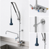 Thumbnail image #3 for EverSteel Wall-Mount Workboard Pull-Down Pre-Rinse Unit with Add-On Faucet, 12-Inch Swing Nozzle, 4-Inch Centers