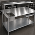 Thumbnail image #3 for Advance Tabco 108-Inch x 48-Inch Flat Top Work Table with 304 Stainless Steel Top and Galvanized Undershelf