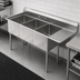 Thumbnail image #3 for 3-Compartment Commercial Sink with Right Drainboard, 82-1/2 Inch Wide