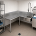 Thumbnail image #3 for Pro-Bowl 14 Gauge Stainless Steel Corner Soiled Dishtable with 20 x 20 x 8 Sink Bowl, 10 Inch Backsplash, 60 x 120 Inch L-Shape, Left-to-Right Operation