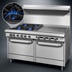 Thumbnail image #3 for Southbend S-Series 60-Inch Natural Gas Restaurant Range with 6 Open Burners, 24-Inch Griddle, and 2 Convection Ovens