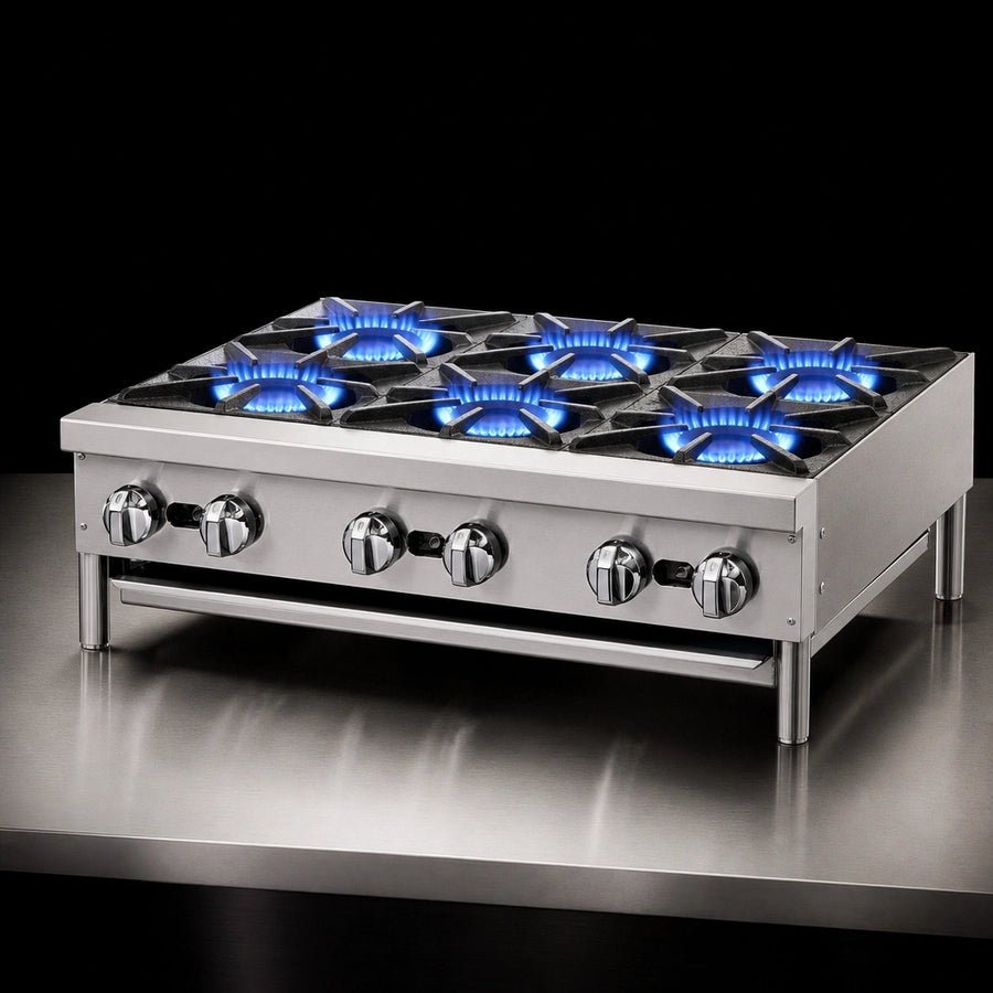 Six High-Output Open Burners