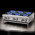 Thumbnail image #3 for Supreme 36-Inch Commercial Countertop Gas Hot Plate with 6 Open Burners, 165,000 BTU