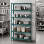 Thumbnail image #3 for Eagle Group EagleGard A5-86-1842E 5-Tier Add-On Wire Shelving Unit, 42W x 18D x 86H, Blue-Green Hybrid Epoxy Finish