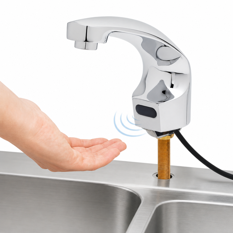 Product image #3 for ChekPoint Electronic Touchless Deck-Mount Faucet with Cast Spout, 2.2 GPM