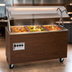 Thumbnail image #3 for Vollrath 2-Series 3-Well Mobile Hot Food Station with Lit Buffet Breath Guard and Enclosed Storage Base, Walnut Woodgrain