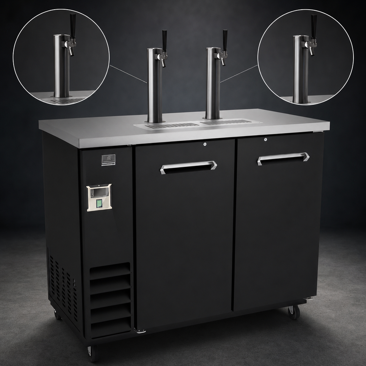 Product image #3 for Kelvinator Commercial 2-Door 2-Tower Draft Beer Dispenser, 49-Inch, 12.5 Cu. Ft.