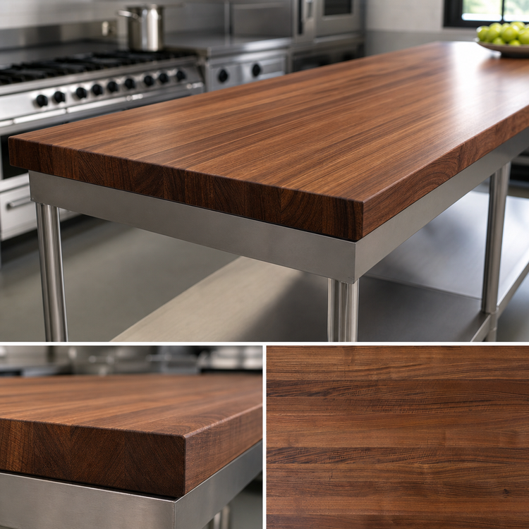 Product image #3 for Boos Block American Black Walnut Kitchen Countertop, Full-Length Edge Grain, 96 x 48 x 1-3/4 Inch, Varnique Finish