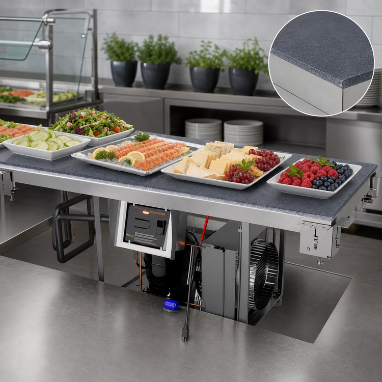 Product image #3 for Hatco Simulated Stone Built-In Flush Top Cold Shelf, 36 Inch W x 15-1/2 Inch D